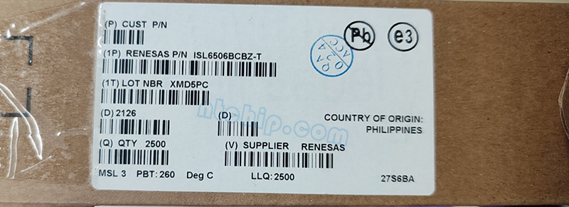 ISL6506BCBZ-T package label